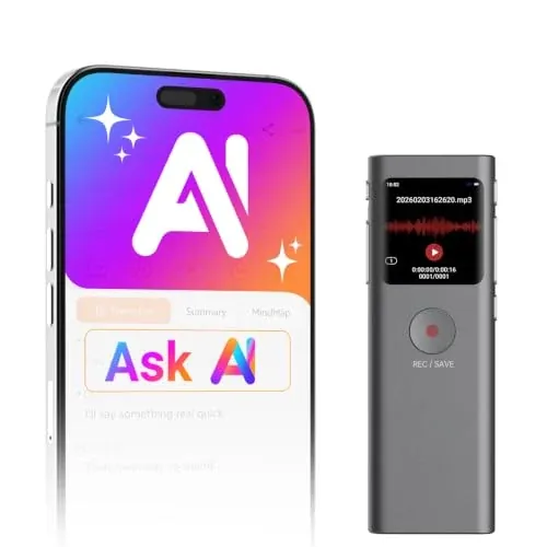 AI Voice Recorder with AI Note Taker (Grey)