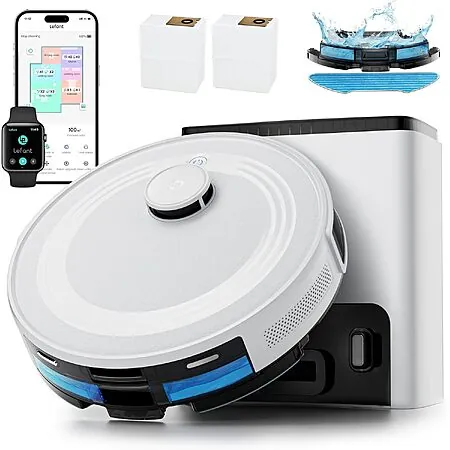 Lefant M2+ 6000Pa Wi-Fi Self-Emptying Robot Vacuum & Mop