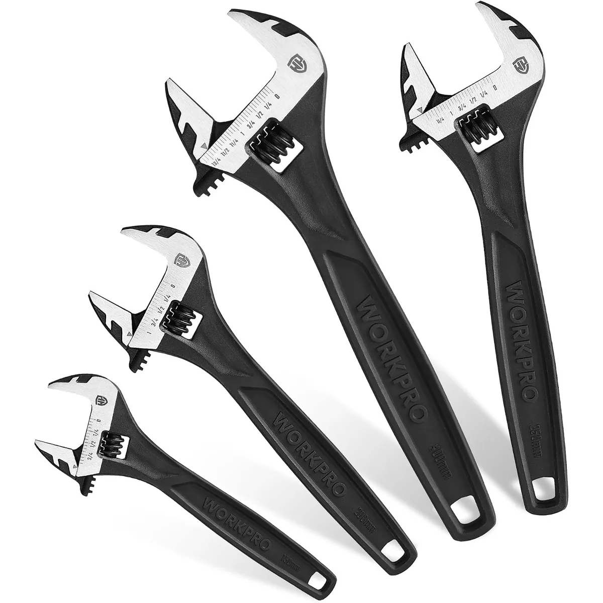 Workpro 4-Piece Adjustable Wrench Set