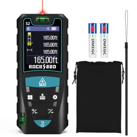 Rockseed S2C 165' Digital Laser Measure w/ 2 Bubble Levels