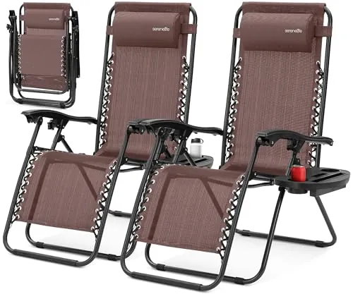 SereneLife Zero Gravity Lounge Chairs Set of 2