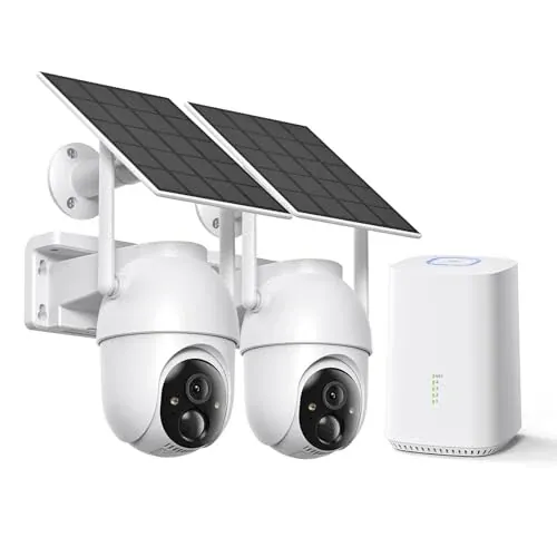 SEHMUA 2-Pack 4MP 360° Live View Dual Band WiFi Solar Security Camera