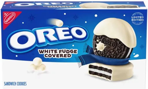 OREO White Fudge Covered Chocolate Sandwich Cookies, 8.5 oz
