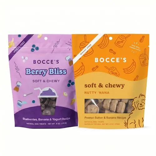 Bocce’s Bakery Berry Bliss Smoothie + Nutty ‘Nana Dog Treat Bundle (2 Pack)
