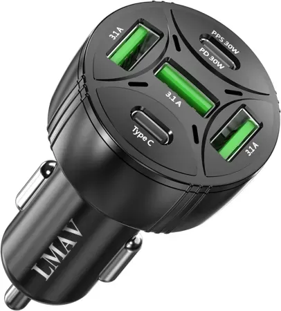 LMAV 75W 2x USB-C & 3x USB-A Car Charger Adapter
