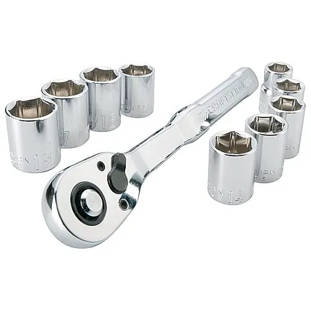 10-Pc. Craftsman 3/8" Drive Polished Chrome Mechanics Tool Set (Metric)