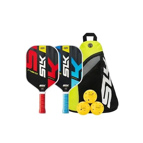 Selkirk Sport SLK Neo Pickleball Paddles Set of 2 + Pickleballs + Sling Bag | Pickle Ball Rackets 2 Pack in Graphite or Fiberglass, with an Expanded Sweet Spot