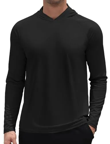 3rd hill Men's UPF 50+ Sun Hoodie UV Protection Long Sleeve Swimming Rash Guard SPF Quick Dry Fishing Hiking Shirt