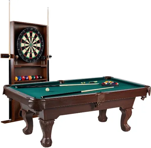 Barrington Billiards 7.5 ft Pool Table Set with Cue Rack & Dartboard