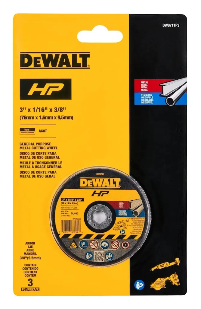 DeWalt 3" Bonded Cutting Wheel 3-Pack