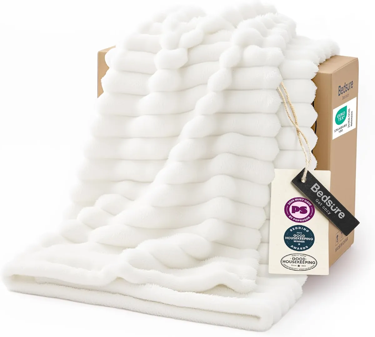 GentleSoft Throw Blanket in Off White