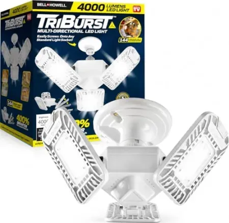Bell+Howell TRIBURST 3 Panel Screw in LED Garage Light