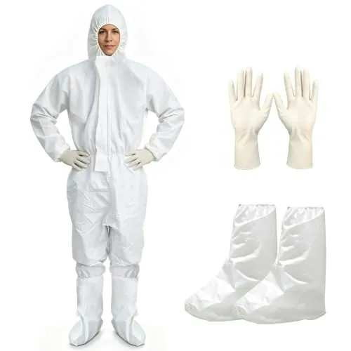 Securlife Disposable Hazmat Suit with Hood and Boot Covers