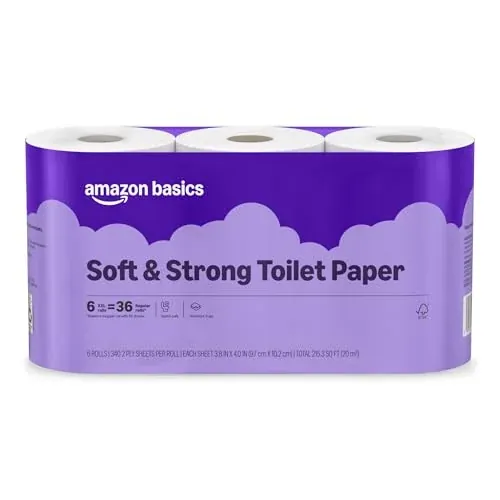 Amazon Basics Soft and Strong 2-Ply Toilet Paper 6 Ultra Rolls