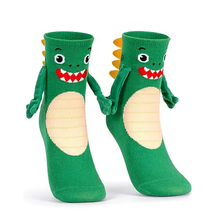Bibalabili Kids’ 3D Animal Crew Socks (Green Dinosaur)