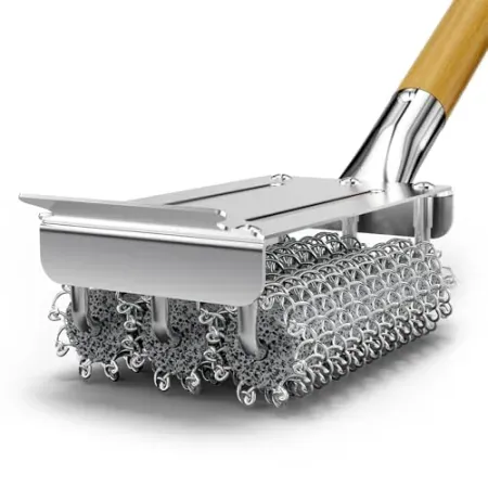 HOUSE AGAIN Bristle Free Stainless Steel BBQ Grill Brush with Scraper
