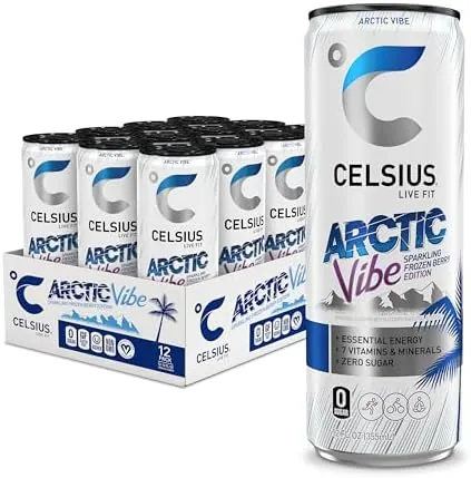 12-ct 12-oz CELSIUS ARCTIC VIBE Sugar Free Energy Drink (Sparkling Frozen Berry)