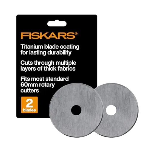 Fiskars 60mm Titanium Rotary Cutter Blade Replacements 2-Pack