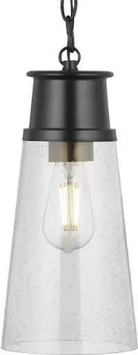 Progress Lighting Calicott 1-Light Matte Black Pendant Light