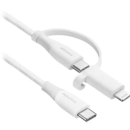 6' Insignia 2-in-1 USB-C Charge & Sync Cable w/ Lightning Adapter