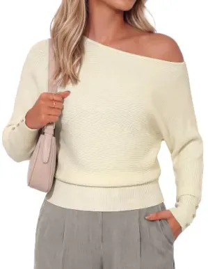 GRACE KARIN Women's Off The Shoulder Sweater