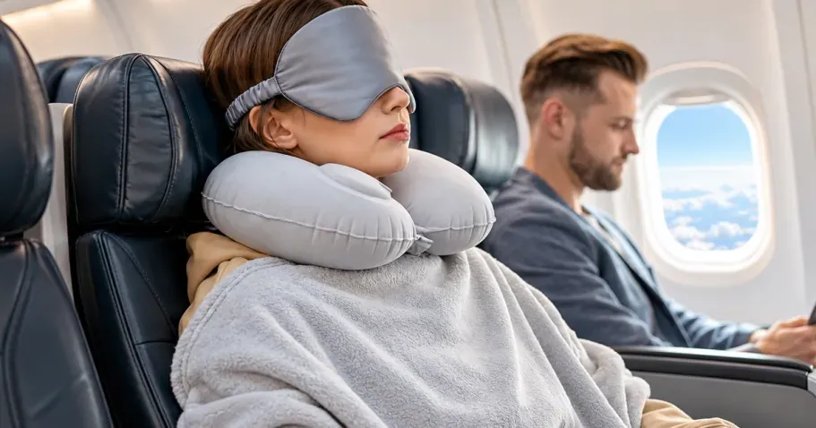 Bedsure Travel Blanket Set in Grey