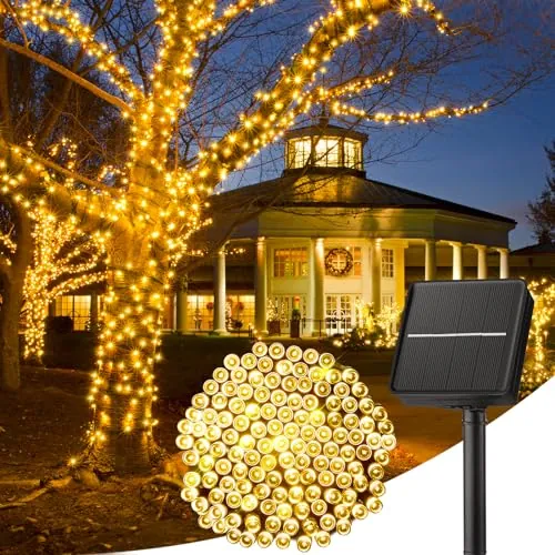 40FT Solar String Lights Outdoor Waterproof Warm White