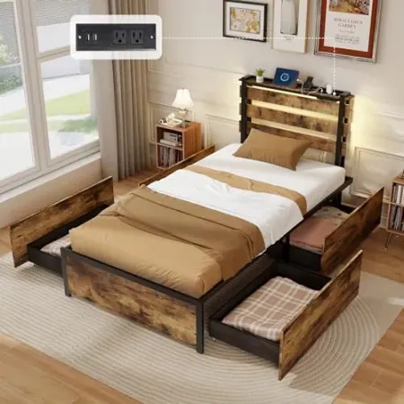 Giantex Twin Metal Platform Bed Frame