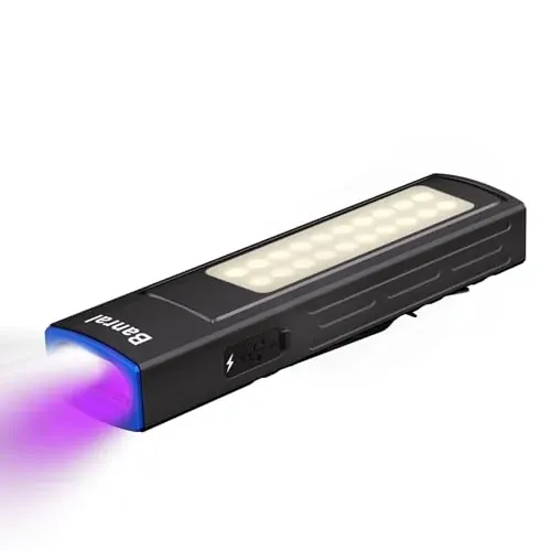 Banral 4-in-1 EDC Flat Pocket Flashlight w/ 1200-Lumen White, 395nm UV, COB & Red/Blue Light