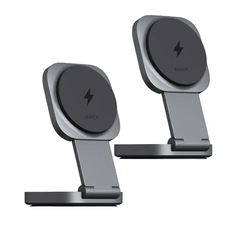 2-Pk Aukey Magfusion 15W Qi2 2-in-1 Foldable Charger