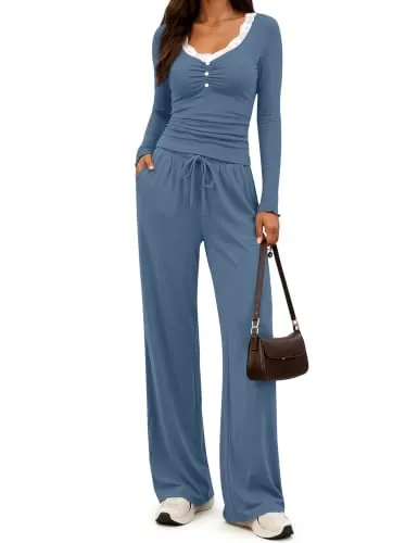 2 Piece Lace Detail Lounge Set