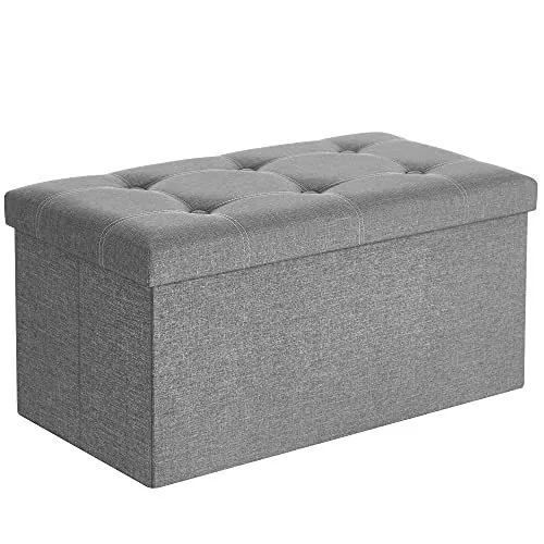 Songmics 21-Gallon Folding Storage Ottoman Bench