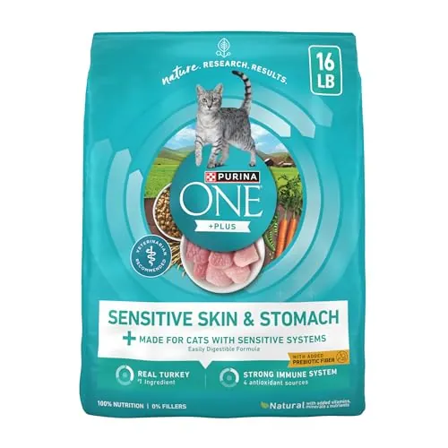 Purina ONE Sensitive Skin and Stomach Dry Cat Food 16 lb Bag
