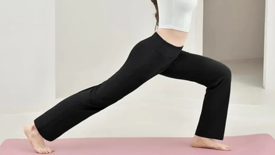 Walifrey Women’s Wide Leg Yoga Pants w/ Pockets in Black