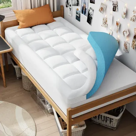 ELEMUSE Twin XL College Dorm Essentials 3" Memory Foam Mattress Topper