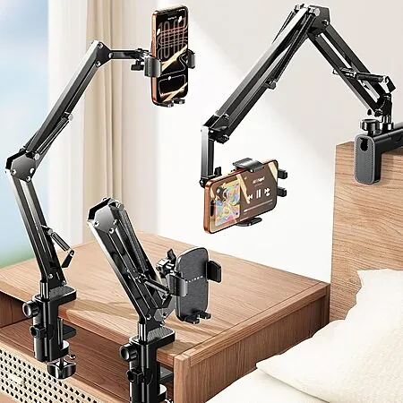 Lisen Steel Gooseneck Adjustable Phone Holder Desk Mount