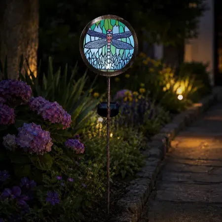 2-Pack anyperfect Solar Dragonfly Garden Stake Lights