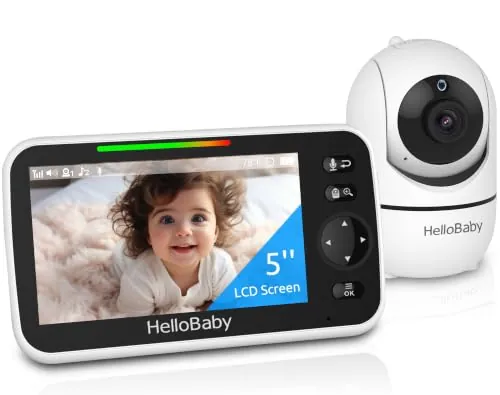 HelloBaby Baby Monitor 5" Screen 30-Hour Battery