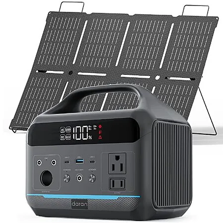 DARAN 288Wh 600W LiFePO4 Power Station w/ 80W Solar Panel
