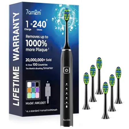 7AM2M Sonic Electric Toothbrush with 6 Brush Heads