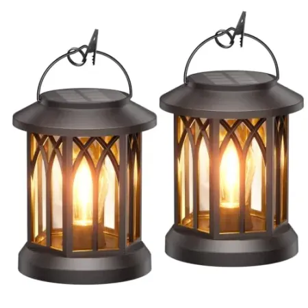 2-Pack TuyLuxe Hanging Solar Lanterns