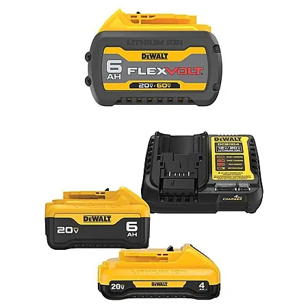 DEWALT FLEXVOLT 20V/60V MAX 6.0Ah Battery Pack + 20V MAX 6Ah & 4Ah Battery Kit
