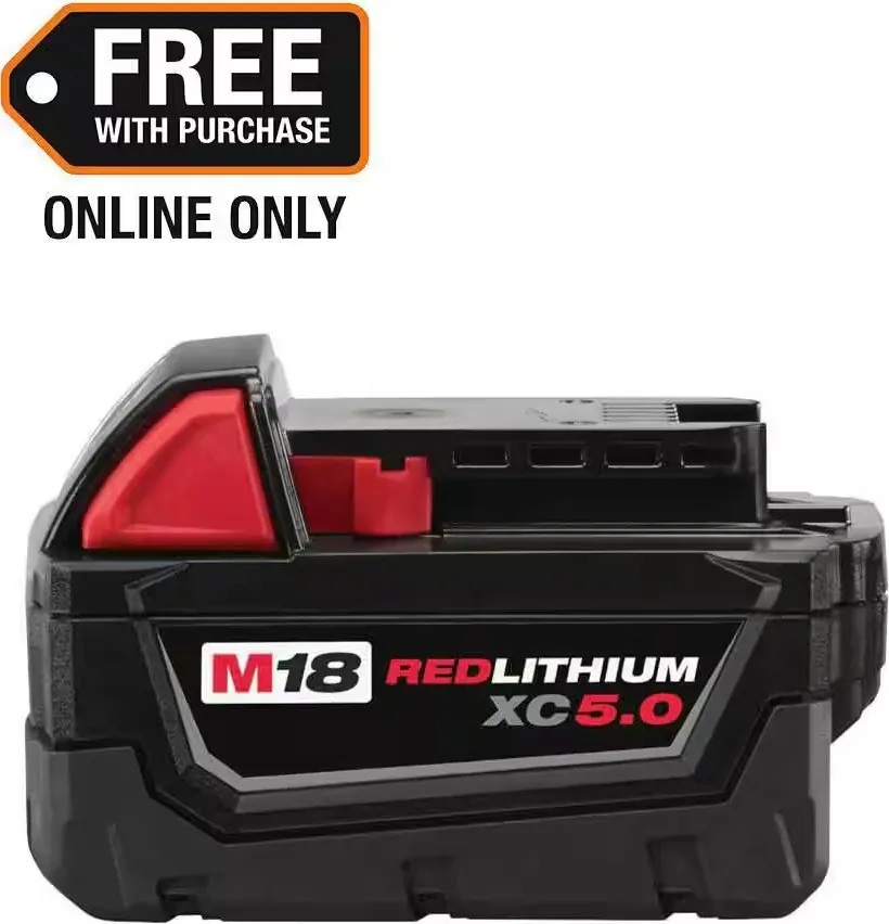 Milwaukee M18 18V 5.0-Ah Lithium-Ion XC Battery Pack: Free w/ tool purchase + free shipping