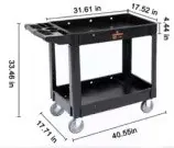 SucceBuy 2-Shelf Utility Service Cart