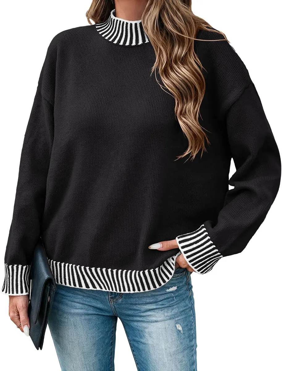 SunnyMelody Oversized Striped Sweater