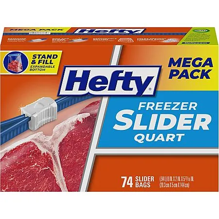 Select Accounts: 74-Ct Hefty Slider Quart Freezer Bags