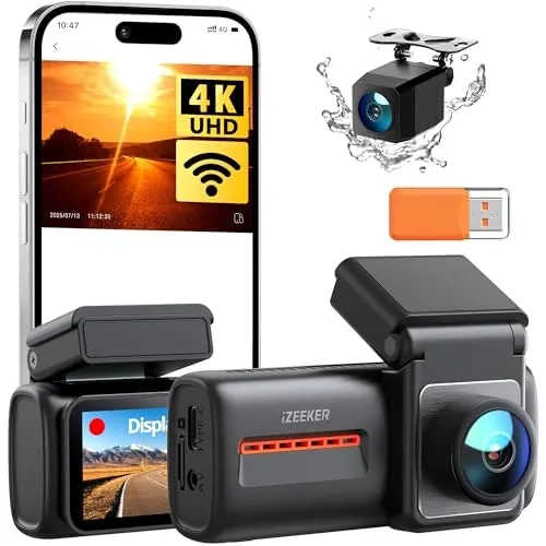 iZeeker 4K Front and Rear Dual Dash Cam