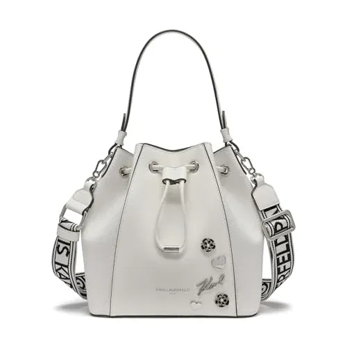 Karl Lagerfeld Paris Adele Bucket Bag (White or Black)