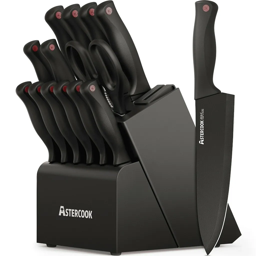 Astercook 15-Piece Kitchen Knife Set