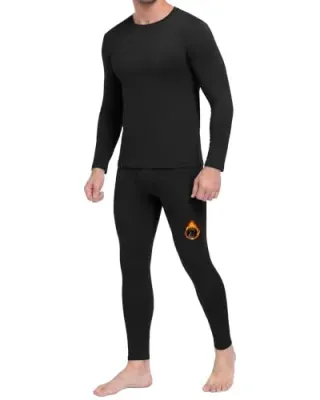 BOOJO Men's Fleece Lined Base Layer Long Johns Set